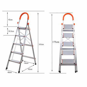 Tragbare faltende Aluminiumlegierung 5 Schritt-330lb-Hauptschrittleiter